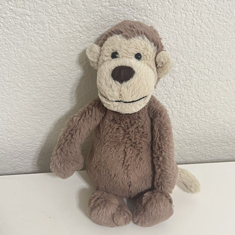 Jellycat Small Bashful Monkey Plush Stuffed Animal Toy 8"